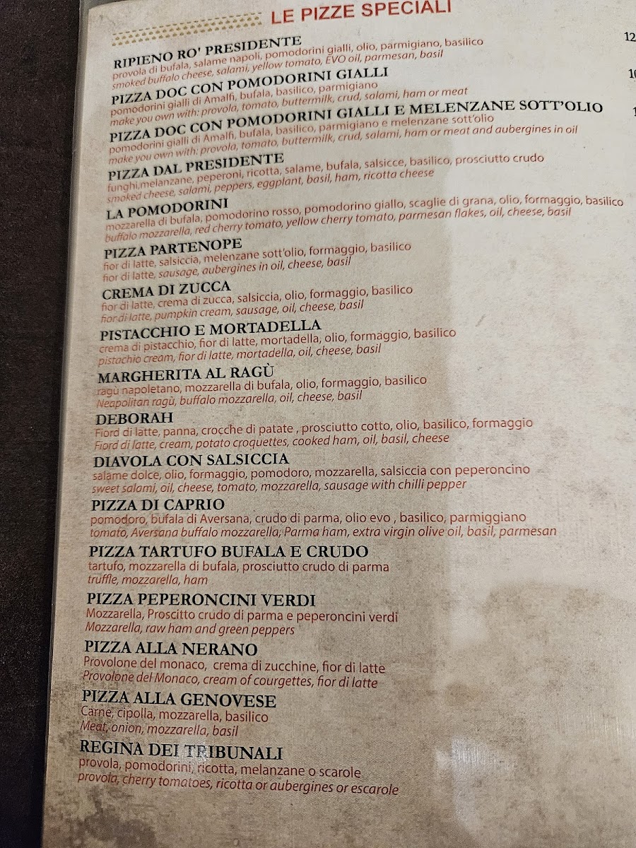 Pizzeria Dal Presidente - Sede Storica Menu - Image 5
